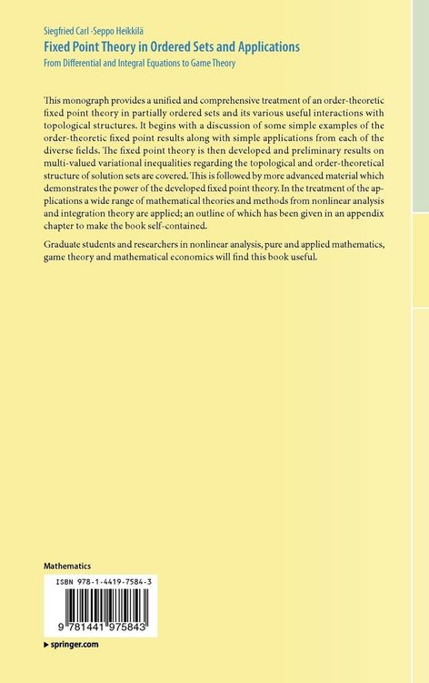 Produktbild: Fixed Point Theory in Ordered Sets and Applications