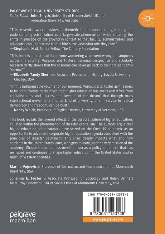 Produktbild: Higher Education and Disaster Capitalism in the Age of COVID-19