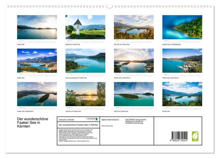Produktbild: Der wundersch&ouml;ne Faaker See in K&auml;rnten (hochwertiger Premium Wandkalender 2026 DIN A2 quer), Kunstdruck in Hochglanz