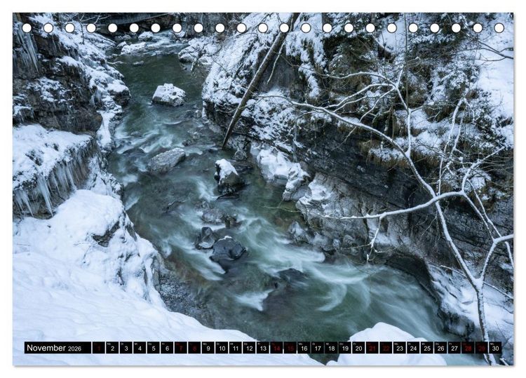 Produktbild: Breitachklamm im Wandel der Jahreszeiten (Tischkalender 2026 DIN A5 quer), CALVENDO Monatskalender