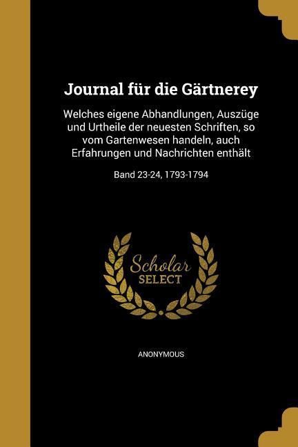 Produktbild: Journal f&uuml;r die G&auml;rtnerey