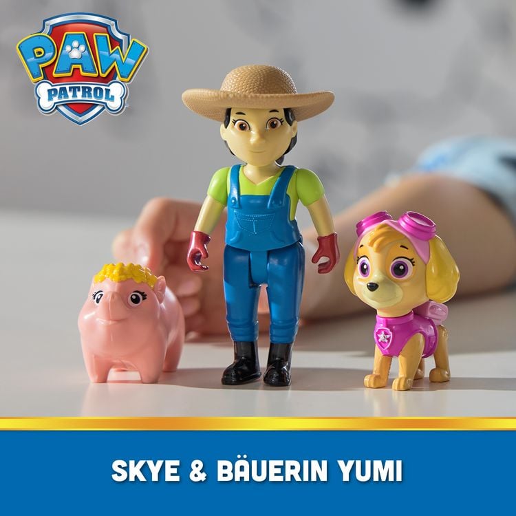 Produktbild: PAW Patrol Hero Pups &ndash; Actionfigurenset mit Skye Hundefigur, B&auml;uerin Yumi Figur und 1 Schweinchen