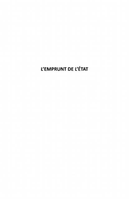 Produktbild: L'emprunt De L'etat