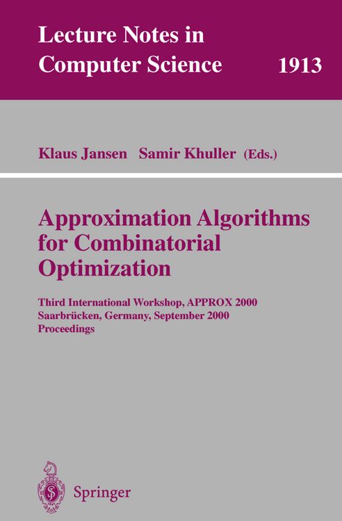 Produktbild: Approximation Algorithms for Combinatorial Optimization