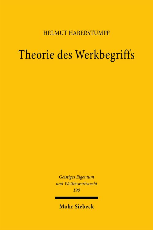 Produktbild: Theorie des Werkbegriffs