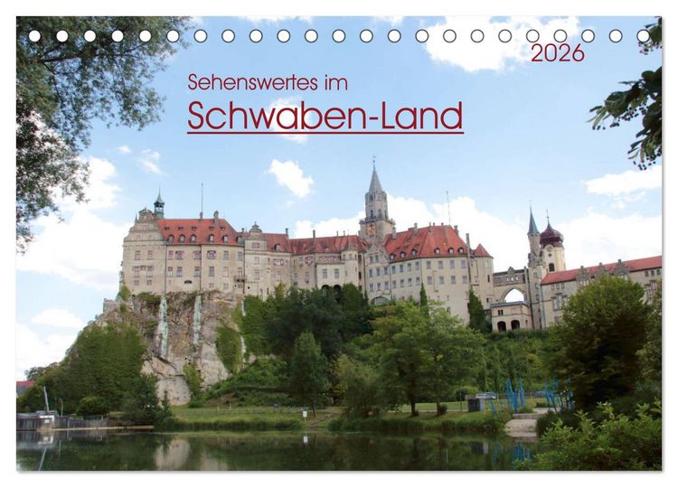 Produktbild: Sehenswertes im Schwaben-Land (Tischkalender 2026 DIN A5 quer), CALVENDO Monatskalender