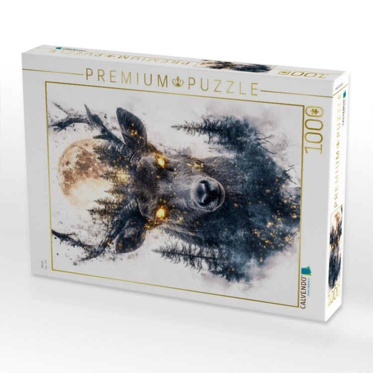 Produktbild: CALVENDO Puzzle Hirsch | 1000 Teile Lege-Gr&ouml;&szlig;e 64x48cm Foto-Puzzle f&uuml;r gl&uuml;ckliche Stunden