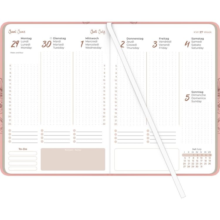 Produktbild: Lady Journal Grande Deluxe Salmon 2026 - Taschen-Kalender A5 (15x21 cm) - Tucson Einband - mit Motivprägung - Weekly - 128 Seiten - Alpha Edition