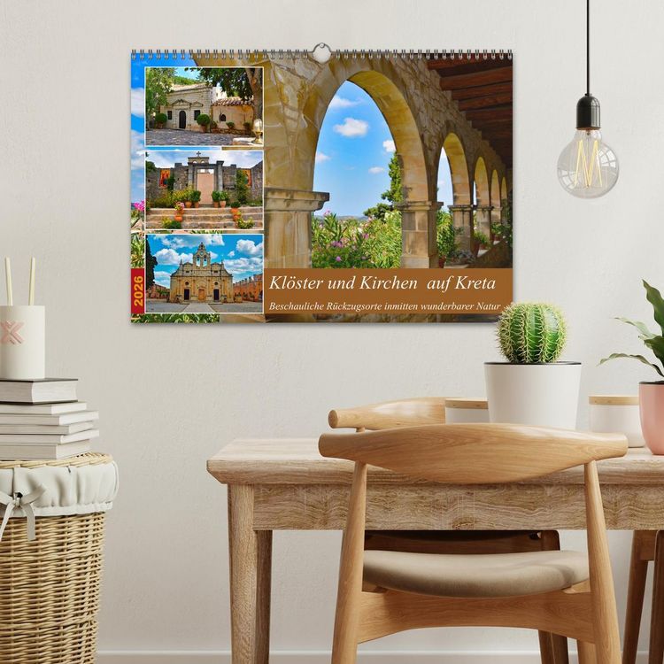 Produktbild: Kl&ouml;ster und Kirchen auf Kreta (Wandkalender 2026 DIN A3 quer), CALVENDO Monatskalender