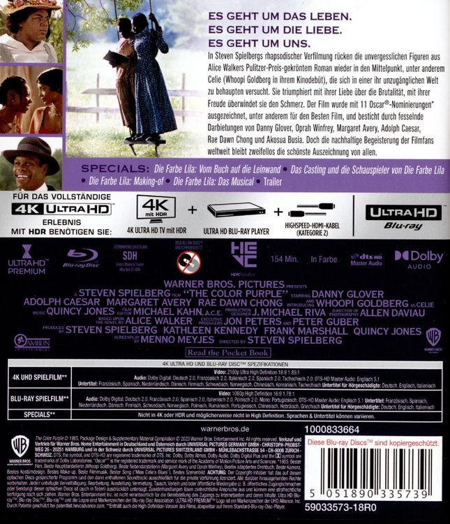 Produktbild: Die Farbe Lila (4K Ultra HD) (+ Blu-ray 2D)