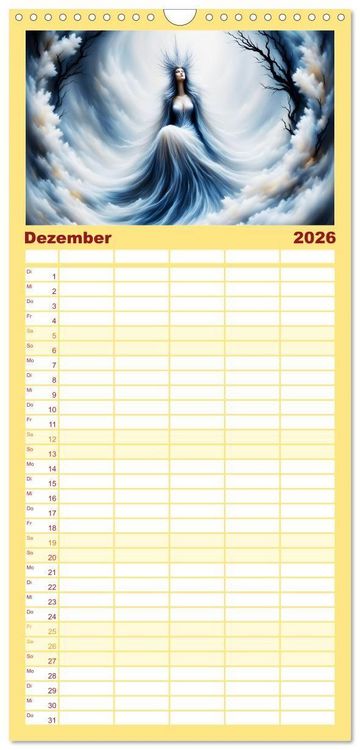 Produktbild: Familienplaner 2026 - Die Magie der Natur Monatsk&ouml;niginnen mit 5 Spalten (Wandkalender, 21 x 45 cm) CALVENDO