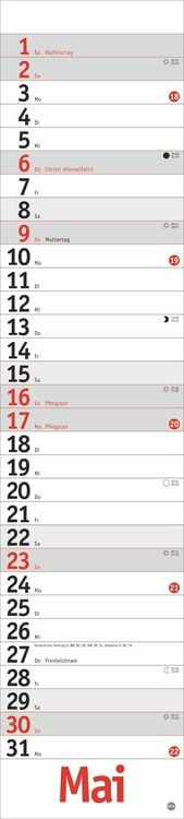 Produktbild: Langplaner, rot 2027