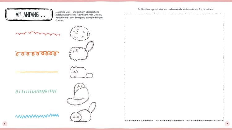 Produktbild: 101 supers&uuml;&szlig;e Katzen-Dinge zeichnen - Schnurrige Miezen zum Zeichnen, Kritzeln, Malen und lustige Katzen-Mash-ups
