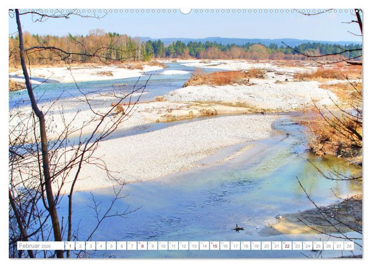 Produktbild: Meine Isar bei Geretsried (hochwertiger Premium Wandkalender 2026 DIN A2 quer), Kunstdruck in Hochglanz