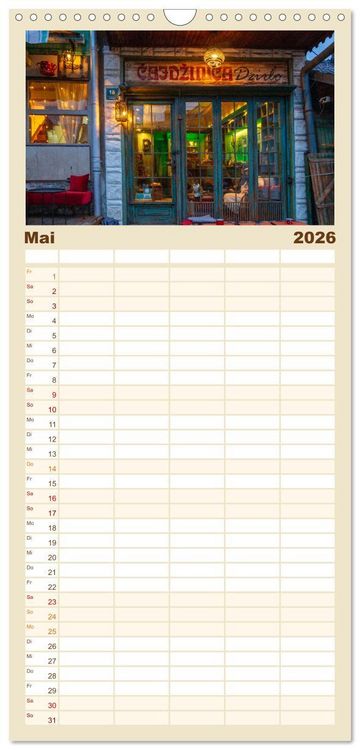 Produktbild: Familienplaner 2026 - Sarajevo - Vielf&auml;ltige Hauptstadt von Bosnien und Herzegowina mit 5 Spalten (Wandkalender, 21 x 45 cm) CALVENDO