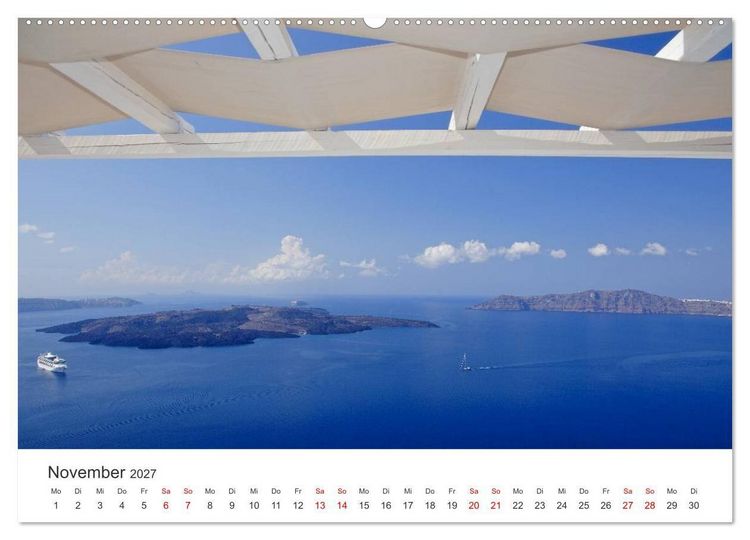 Produktbild: Santorini Fira & Firostefani (Wandkalender 2027 DIN A2 quer), CALVENDO Monatskalender