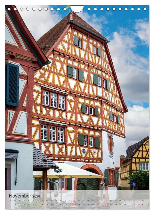 Produktbild: Stadtbummel in Ladenburg - Die R&ouml;mer- und Fachwerk-Stadt (Wandkalender 2026 DIN A4 hoch), CALVENDO Monatskalender