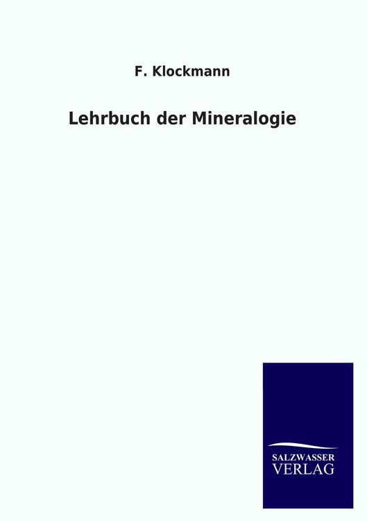 Produktbild: Lehrbuch der Mineralogie
