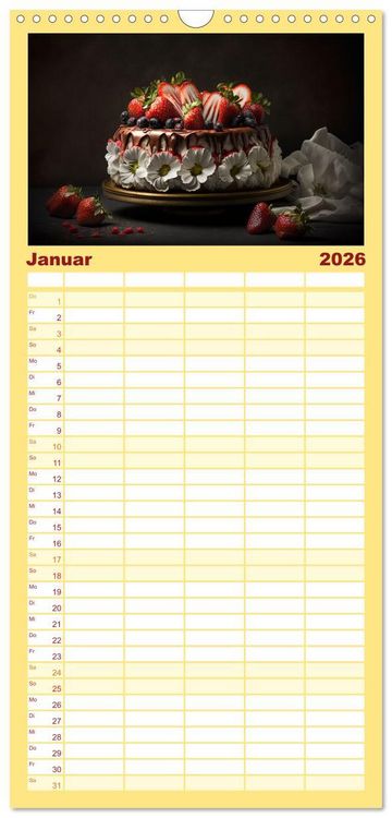 Produktbild: Familienplaner 2026 - Feine Torten mit 5 Spalten (Wandkalender, 21 x 45 cm) CALVENDO