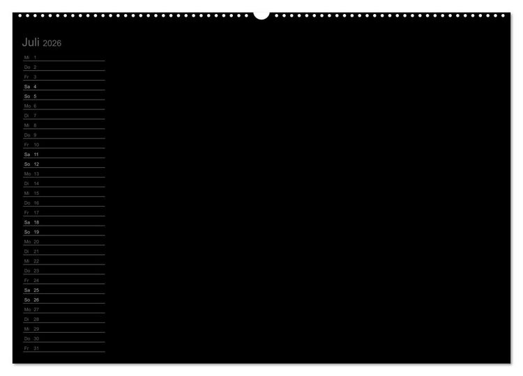 Produktbild: Bastel-Geburtstagskalender schwarz / Geburtstagskalender (Wandkalender 2026 DIN A2 quer), CALVENDO Monatskalender