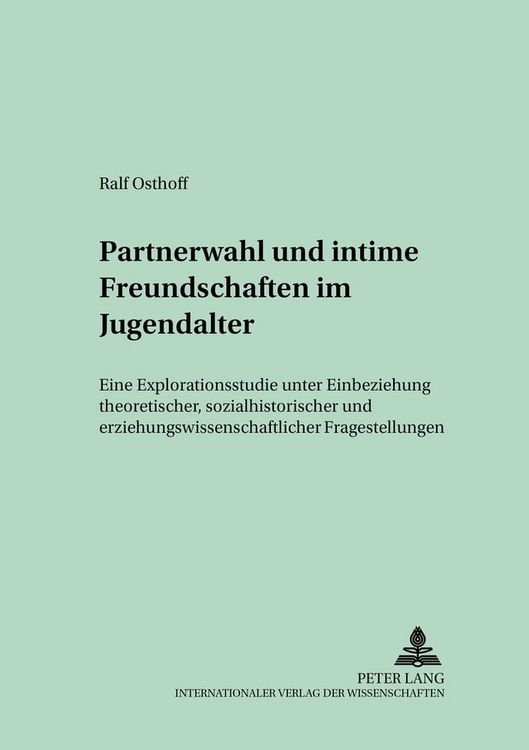 Produktbild: Partnerwahl und intime Freundschaften im Jugendalter