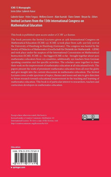 Produktbild: Invited Lectures from the 13th International Congress on Mathematical Education