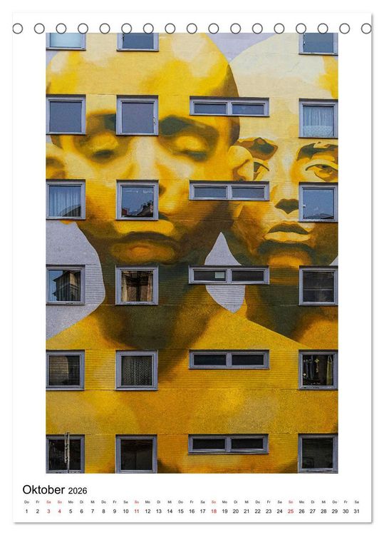 Produktbild: Kunst an Hausw&auml;nden (Tischkalender 2026 DIN A5 hoch), CALVENDO Monatskalender