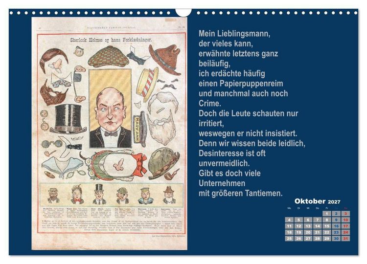 Produktbild: Papierpuppenpoesie (Wandkalender 2027 DIN A3 quer), CALVENDO Monatskalender