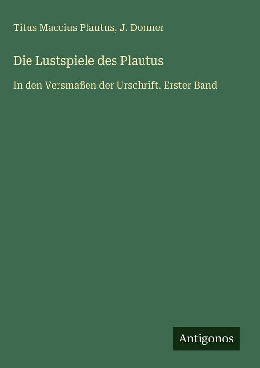 Produktbild: Die Lustspiele des Plautus