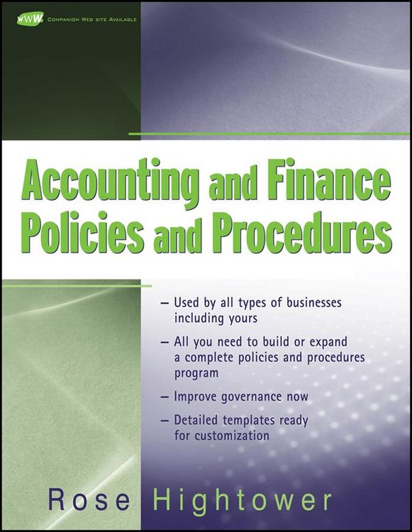Produktbild: Accounting and Finance Policies and Procedures