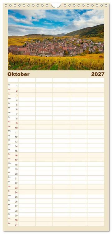 Produktbild: Familienplaner 2027 - Frankreichs idyllische D&ouml;rfer mit 5 Spalten (Wandkalender, 21 x 45 cm) CALVENDO