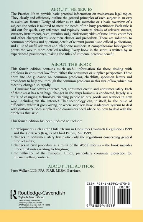 Produktbild: Practice Notes on Consumer Law