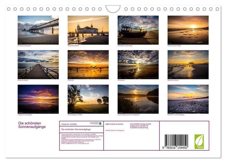 Produktbild: Die sch&ouml;nsten Sonnenaufg&auml;nge (Wandkalender 2026 DIN A4 quer), CALVENDO Monatskalender