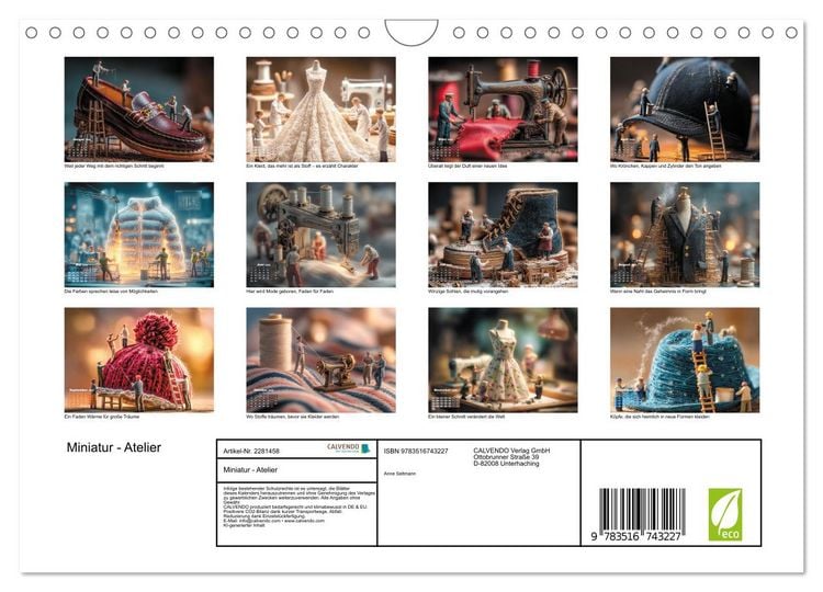 Produktbild: Miniatur - Atelier (Wandkalender 2026 DIN A4 quer), CALVENDO Monatskalender