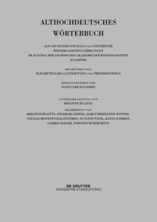 Produktbild: Althochdeutsches W&ouml;rterbuch / Band VI: M&ndash;N. 15. bis 18. Lieferung (neman bis ny)