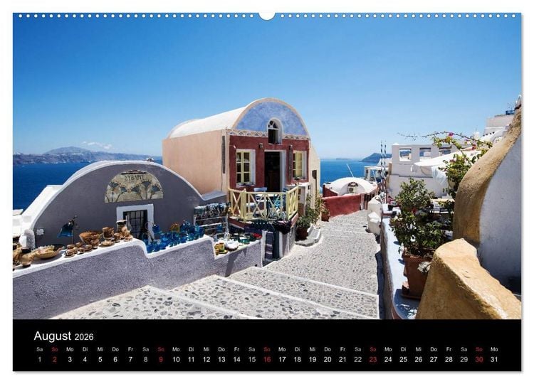 Produktbild: Santorin Trauminsel (hochwertiger Premium Wandkalender 2026 DIN A2 quer), Kunstdruck in Hochglanz