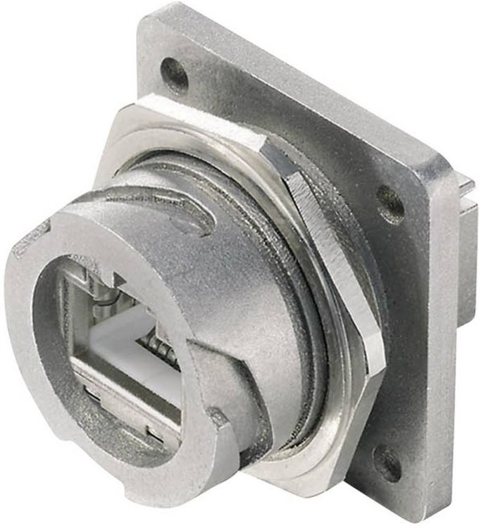 Produktbild: Teleg&auml;rtner 100007415 STX V1 RJ45-Flanschset Metall Variante 1 100007415 Kupplung, Einbau Pole: 8P8C Metall 1 St.