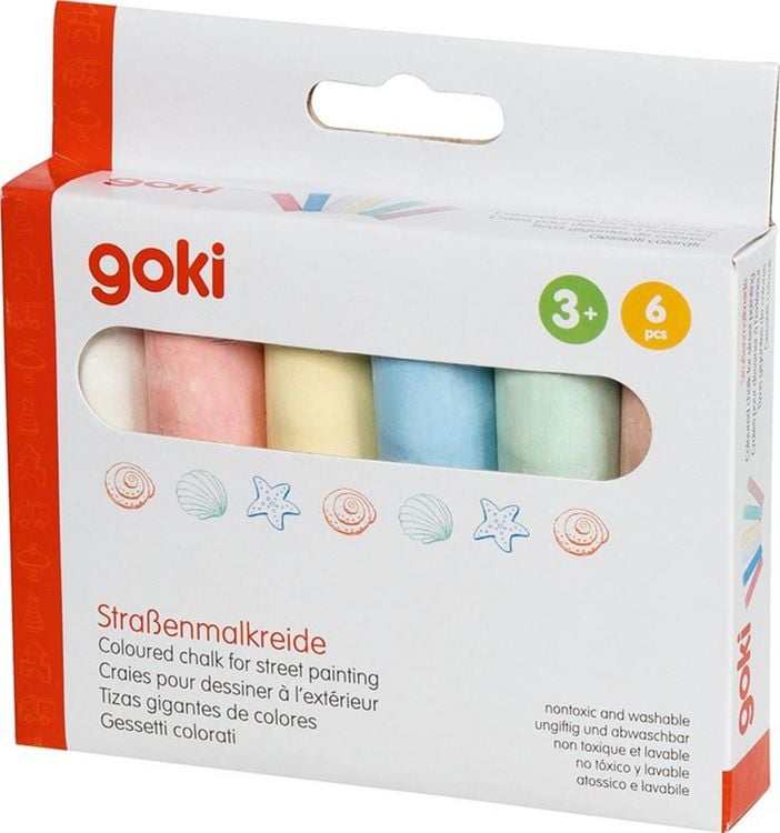 Goki SP406 - Straßenmalkreide, 6er Set