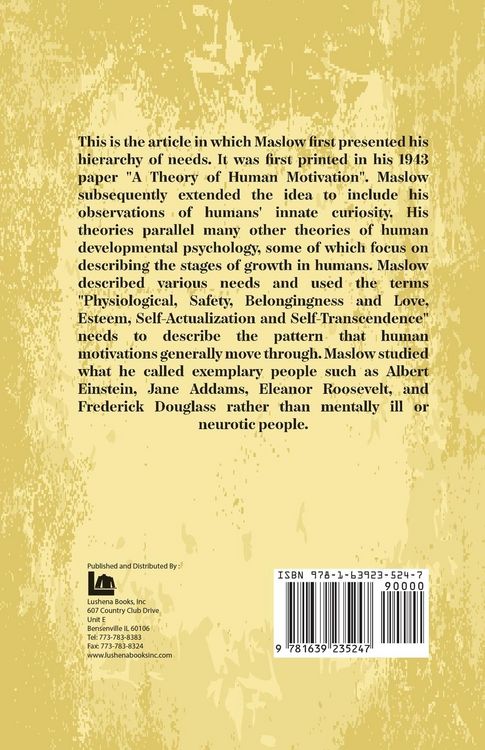 Produktbild: A Theory Of Human Motivation