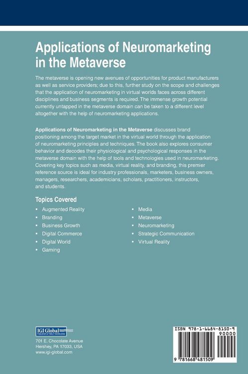 Produktbild: Applications of Neuromarketing in the Metaverse