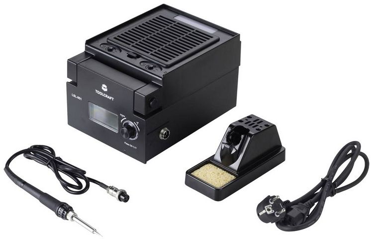 Produktbild: TOOLCRAFT LSL-951 L&ouml;tstation mit LED-Beleuchtung und L&ouml;trauchabsaugung digital 80 W 160 - 480 &deg;C