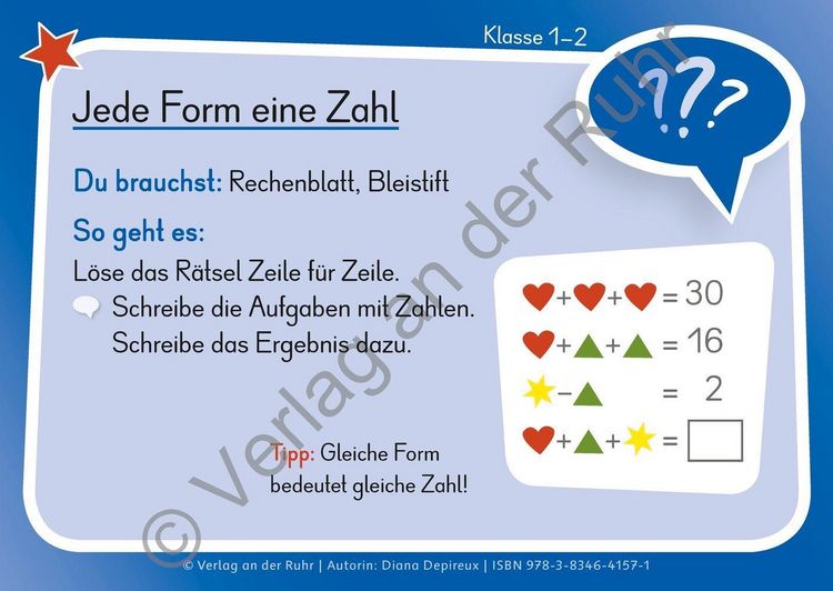 Produktbild: Eine Kartei f&uuml;r den Matheunterricht &ndash; Klasse 1/2