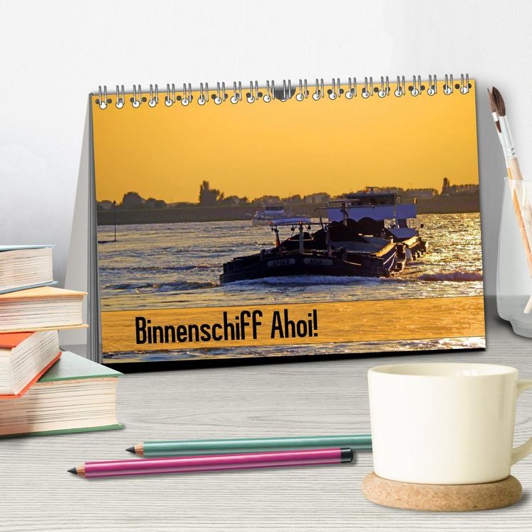 Produktbild: Binnenschiff Ahoi! (Tischkalender 2027 DIN A5 quer), CALVENDO Monatskalender