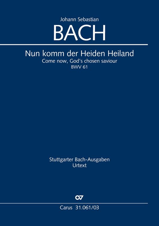 Produktbild: Nun komm der Heiden Heiland (Klavierauszug)