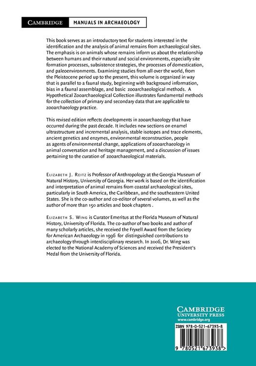 Produktbild: Reitz, E: Zooarchaeology