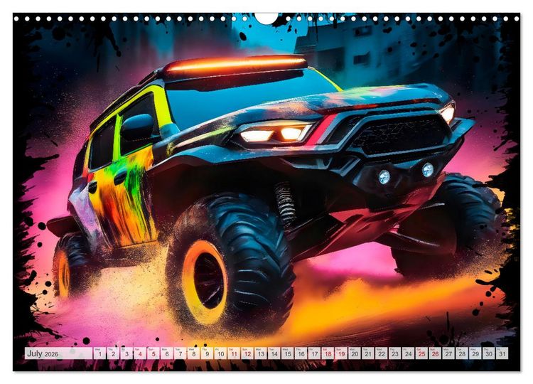 Produktbild: OFF-ROAD CARS Amazing AI-generated vehicles (Wall Calendar 2026 DIN A3 landscape), CALVENDO 12 Month Wall Calendar