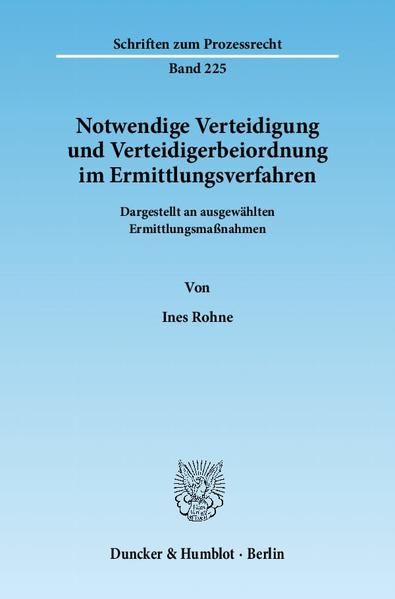 Produktbild: Notwendige Verteidigung und Verteidigerbeiordnung im Ermittlungsverfahren.