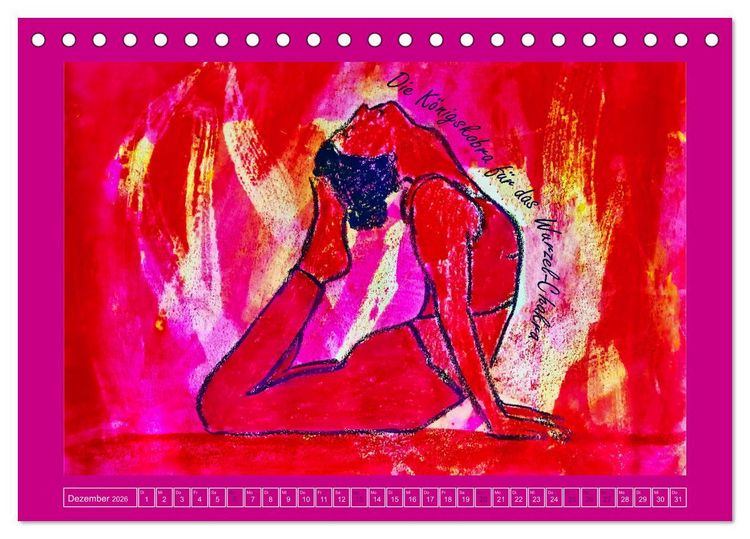 Produktbild: Farbige Yoga Kraftwelt - Yoga Asanas f&uuml;r die Chakren (Tischkalender 2026 DIN A5 quer), CALVENDO Monatskalender
