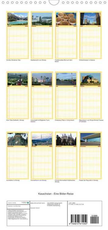 Produktbild: Familienplaner Kasachstan - Eine Bilder-Reise (Wandkalender 2022 , 21 cm x 45 cm, hoch)