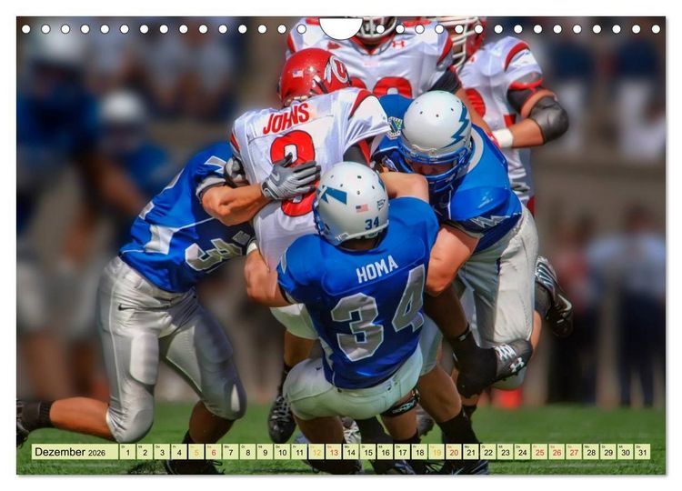 Produktbild: American Football - Taktik und Athletik (Wandkalender 2026 DIN A4 quer), CALVENDO Monatskalender